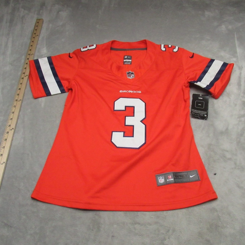 Denver Broncos Jersey Womens Medium Nike Orange Russell Wilson #3 Football NEW